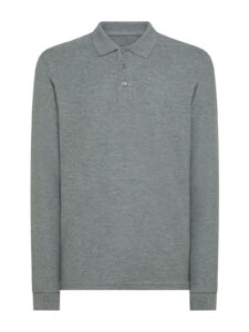 Polo unisex manica lunga 180 pique’ — Grigio